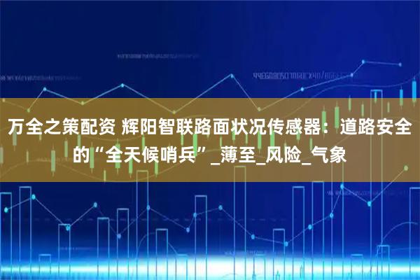 万全之策配资 辉阳智联路面状况传感器：道路安全的“全天候哨兵”_薄至_风险_气象